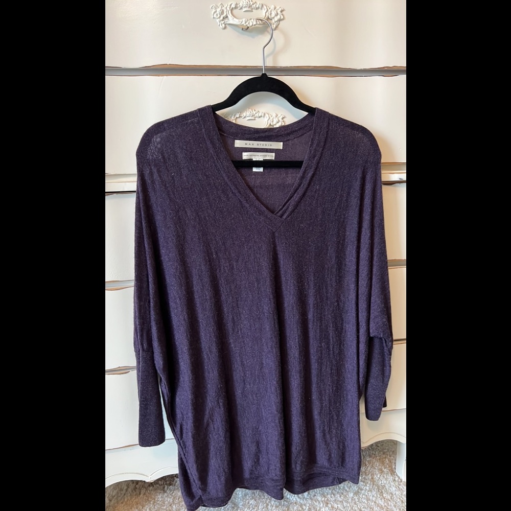 Max Studio Merino wool size medium eggplant sweater